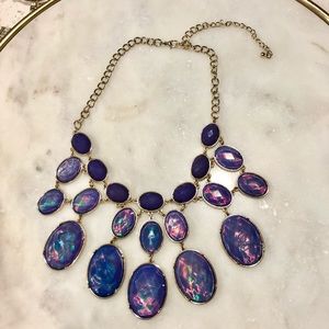 Vintage Purple Blue Hue Statement Necklace